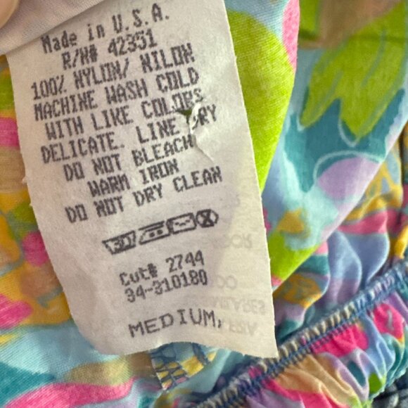 KEN DONE Vintage 90s Mens Swim Shorts Trunks USA Tropical Art Design Swimsuit M - Picture 5 of 5